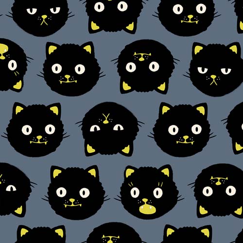 Good Spirits - Scaredy Cats -Ghostly Grey - rows of cats - Glow in the dark