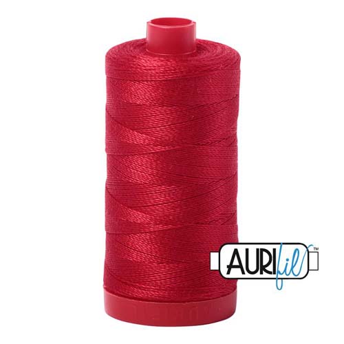 Aurifil-Mako Cotton Embroidery Thread - 12wt. Red - 356 yds #MK12 2250