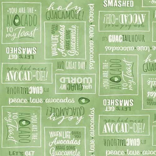 Avo Great Day - Avocado World- Sage - cute avocado sayings on green