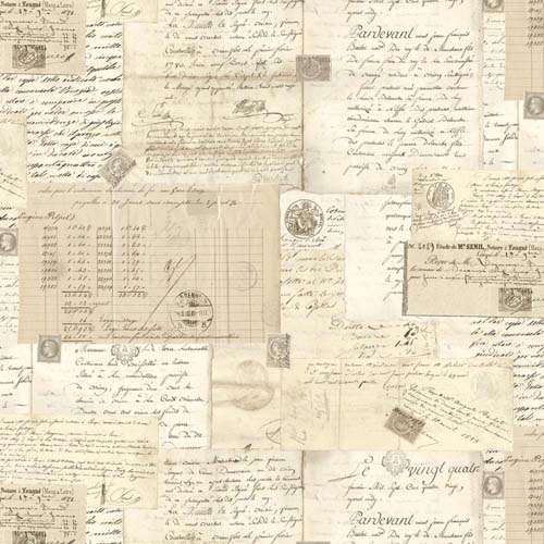 108" Wide Back - Post Script - Beige - packed old fashioned letters