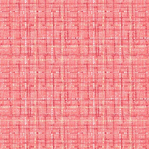Coco - Coral - Coral tweed texture with dark coral & pale yellow accents