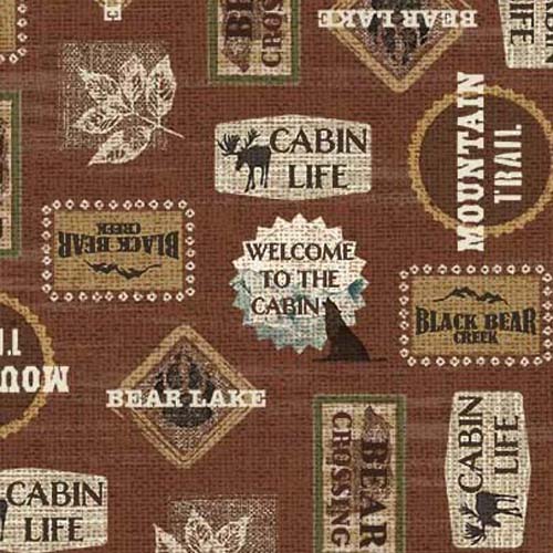 Welcome to the Cabin - Trail Signs - Rust - small signs on brown