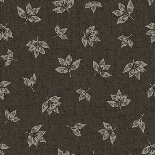 Welcome to the Cabin - Crispy Leaves - Charcoal - tossed leaves on dark gray