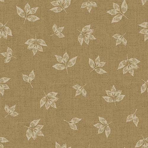 Welcome to the Cabin - Crispy Leaves - Gold -tossed tan leaves on gold