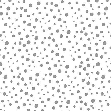 Dot Dot Dot - Fog -multi sized gray dots on white