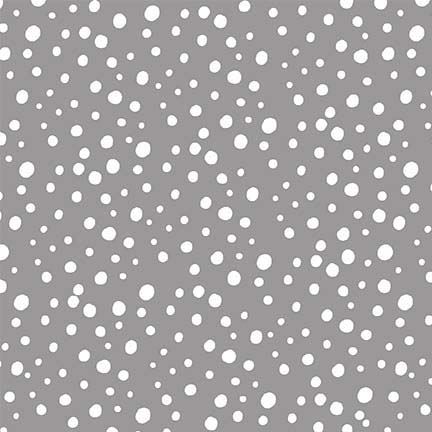 Dot Dot Dot - Gray -multi sized white dots on gray