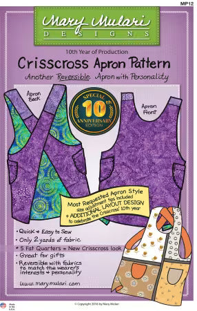 Crisscross Apron Pattern - Mulari Reversible Apron With Personality-No Strings!MP12