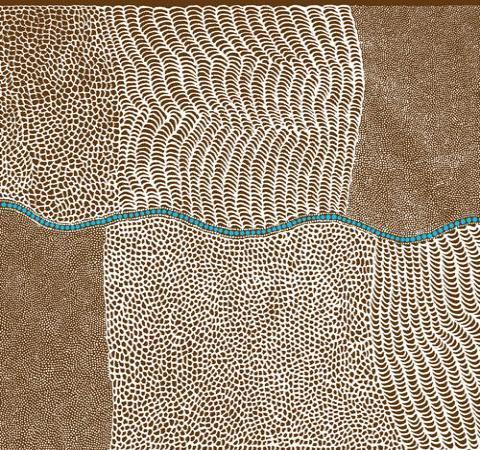 Australian Aboriginal Design - Bush Onion Dreaming-Brown-Cream Texture on B