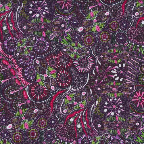 Australian Aboriginal Design - Bush Tucker after Rain in NT - Purple