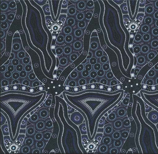 Australian Aboriginal Design - Bush Tomato & Waterhole - Black