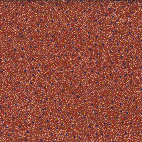 Australian Aboriginal Design -Bush Worm - Brown - multicolored dots on brown