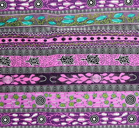 Australian Aboriginal Design -Dreaming in One - Purple - aboriginal stripe