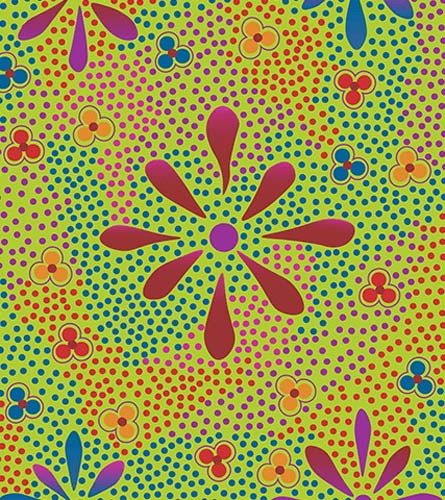 Australian Aboriginal Design -Flowers in the Desert - Green