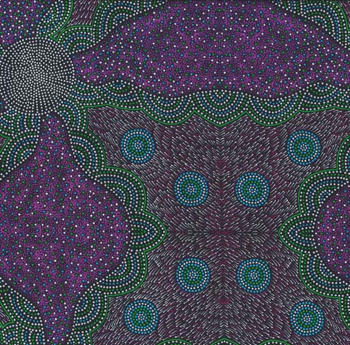 Australian Aboriginal Design -Kangaroo Grass and Bush Waterhole - Purple
