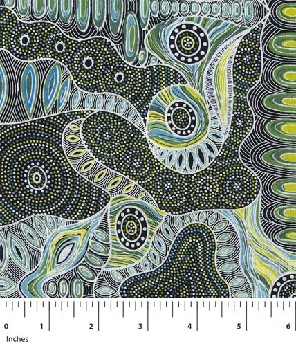 Australian Aboriginal Design - Regeneration by Heather Kennedy - Green