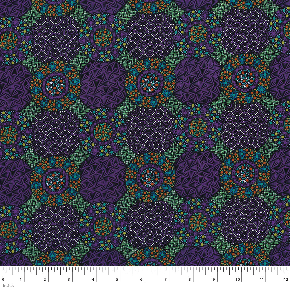 Australian Aboriginal Design - Wildflowers & Bush Tuckers - Purple