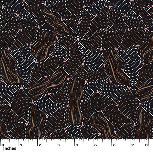 Australian Aboriginal Design - Wild Flower Dreaming 2-Yellow- brown&white