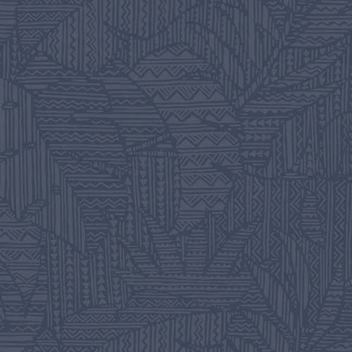 Breezeway - Palm Patterns - Medium Blue - tone on tone geometric designs