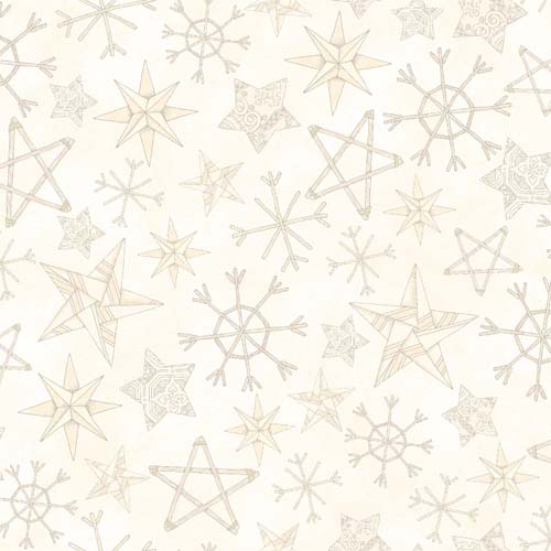 Homemade Holidays - Straw Stars - Cream - tone on tone various stars