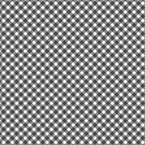 Playtime Flannel -Bias Gingham - Black - Small black & white bias check