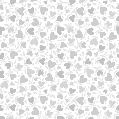 Playtime Flannel - Hearts - Gray - gray hearts on white flannel