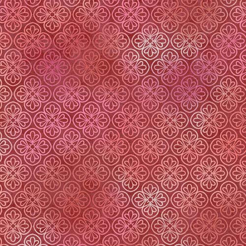 Operetta - Flower TilesMaroon/Red - red floral tile look on dk red
