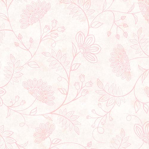 Operetta - Flowering Vines - Pink - pink floral & vines on cream
