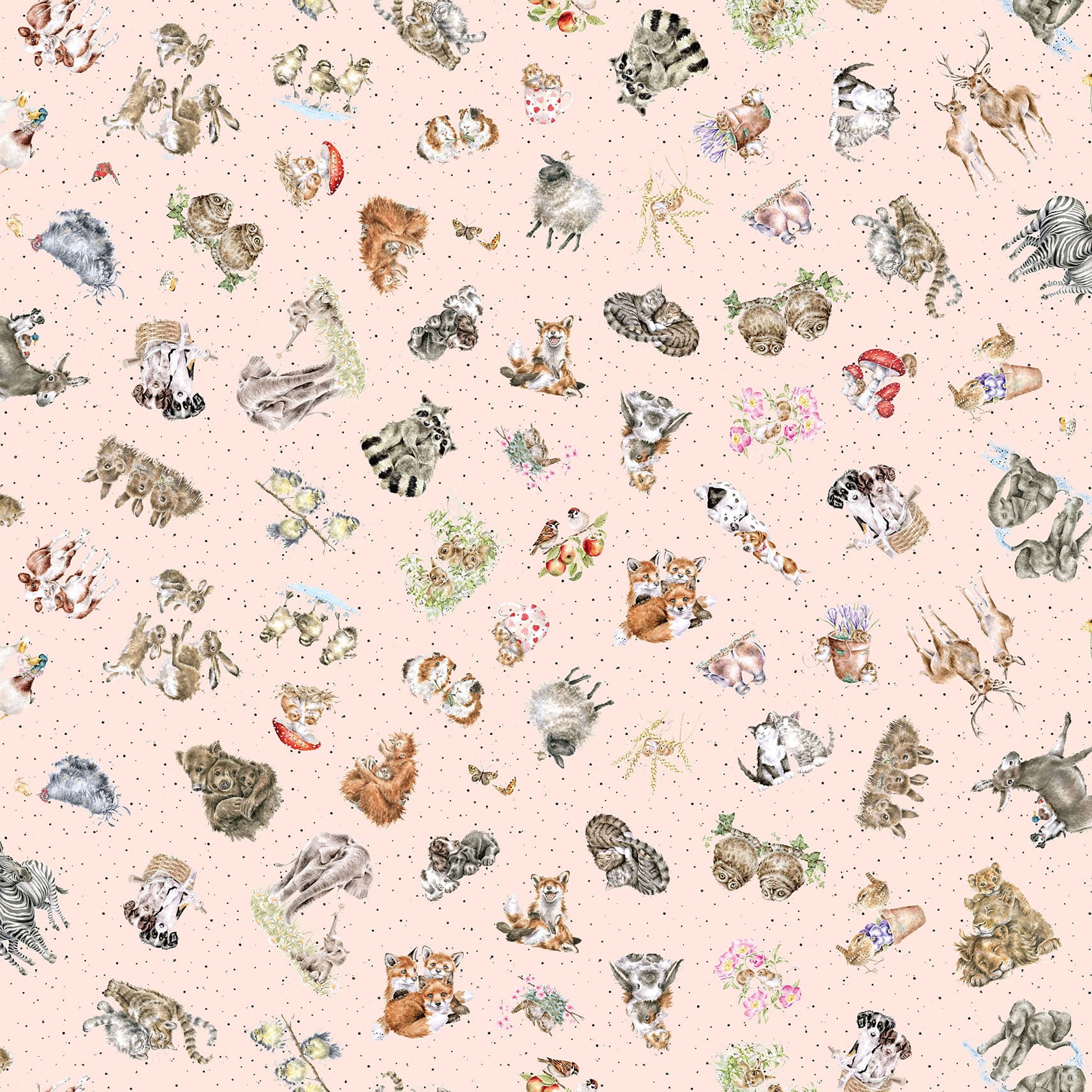 Together is Better by Hannah Dale - Tossed Animals - Pale Pink