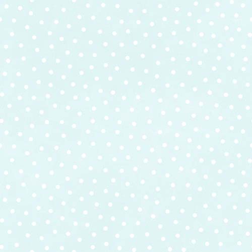 Little Lambies Woolies Flannel - Polka Dots - Light Aqua - white dots on aqua