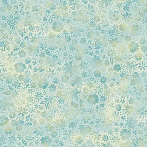 Forest Chatter - Flowers - Blue - flowers in shades of aqua blue