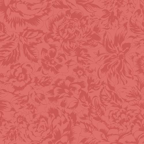 La Fleur Flannel - Tonal Floral - Red - tone on tone dusty red floral