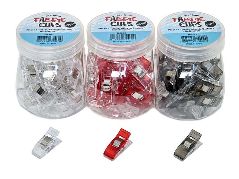 Fabric Clips - 50 clips  - in plastic jar -