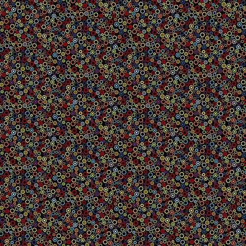 Rollicking Robots - Gears - Black - colorful small gears packed on black