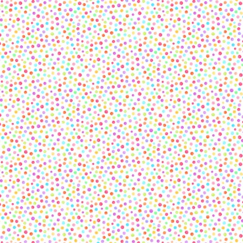 Spring Chickens - Fuzzy Dots - multicolored dots on white