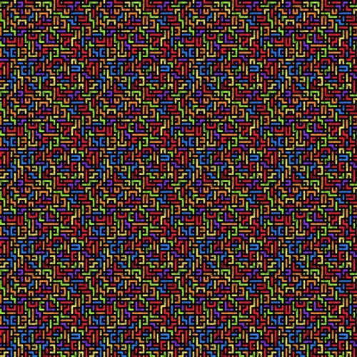 Prismatic - Maze - Black - multicolored maze on black