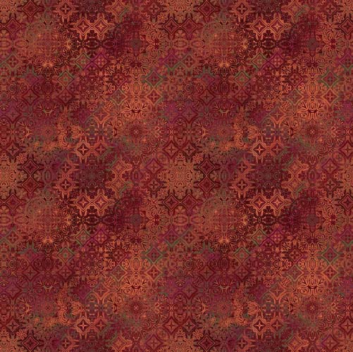 Marrakech - Stonehenge - Foulards -  Red - geometric designs on red