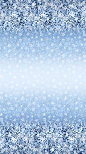 All That Glitters - Ombre - Blue - Dk Blue trees w/ glitter snowflakes