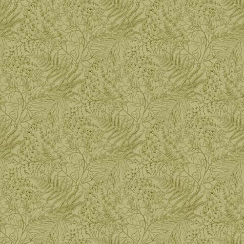 Natural Elements -Toile leaves - Lt Green -dk green leaf line drawings on green