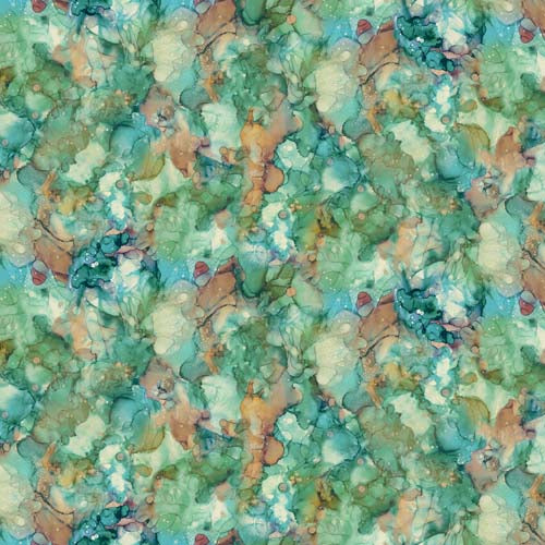 Autumn Breeze - Lg Texture - Md teal - water reflections in teals & browns