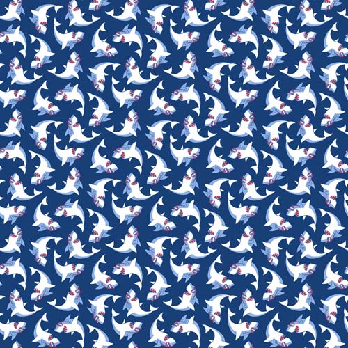 Shark Attack - Tossed Sharks - Navy