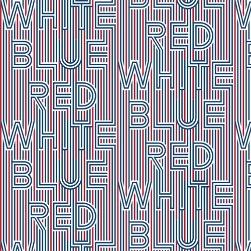 America 250 - Red, White, Blue - Blue & red stripes on white