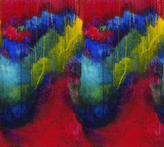 Eau De Parfum - River - Storm- Large abstract in red, blues, greens