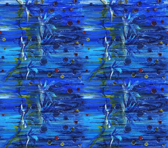 Eau De Parfum - Splash - Sacre Bleu - Blue abstract w/red & green circles