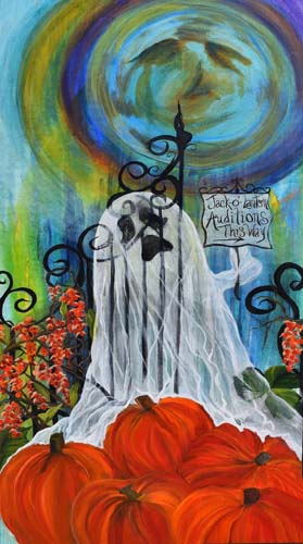 Bittersweet - PANEL approx. 24 - Ghost at the gate auditioning pumpkins