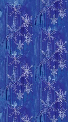 Pepita - Snowflakes - Electric Blue - large white snowflakes on bright blue