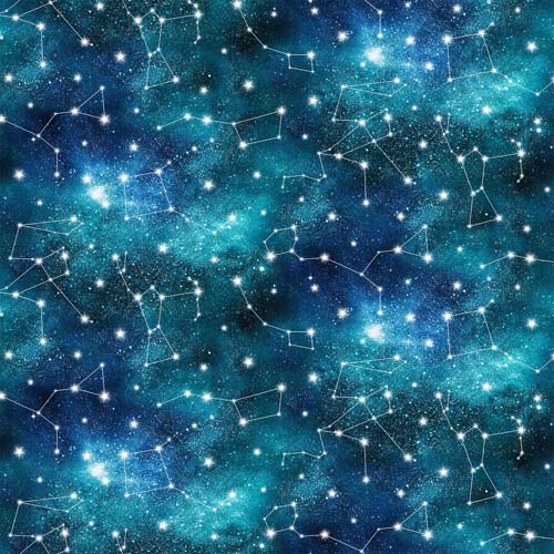 108" Wide Backing  - Universe - Constellation - blue galaxy with stars