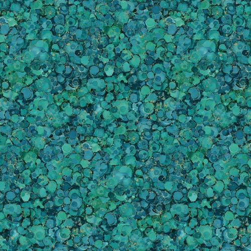 Midas Touch - Bubble Texture - Teal - Teal bubble texture w/ gold accents