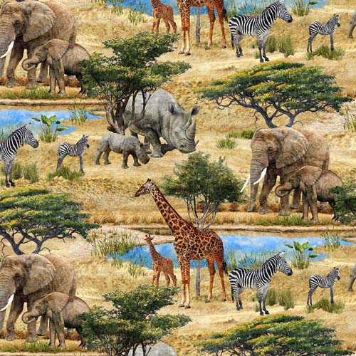 Savanna-Digital-Animal Vignette on the Savanna