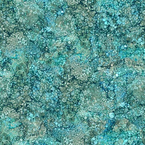 Northern Peaks - Bliss - Pebbles - Tranquility- teal bubble texture-