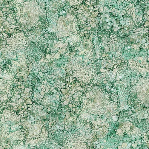 Northern Peaks - Bliss - Pebbles - Woodland Moss - lt green bubble texture
